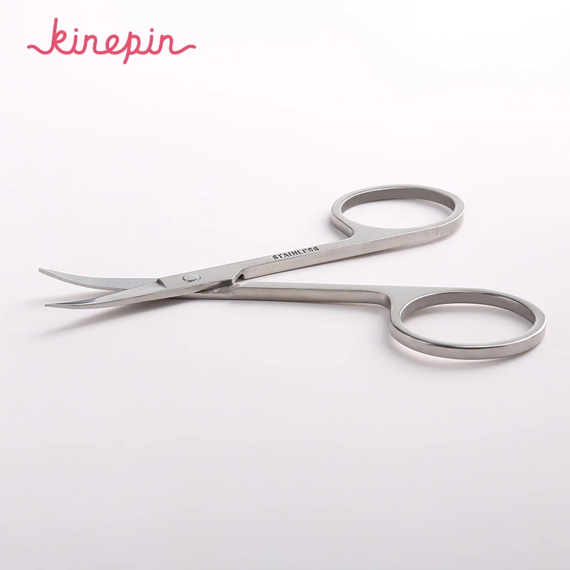 KINEPIN нержавеющая сталь ножницы для макияжа Изогнутый наконечник Малый бровей