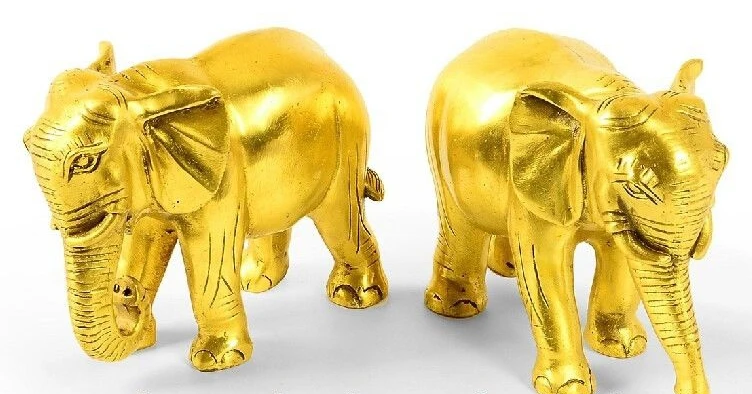 8 китайская латунная медная Статуэтка Слон украшение ремесла скульптура Статуя