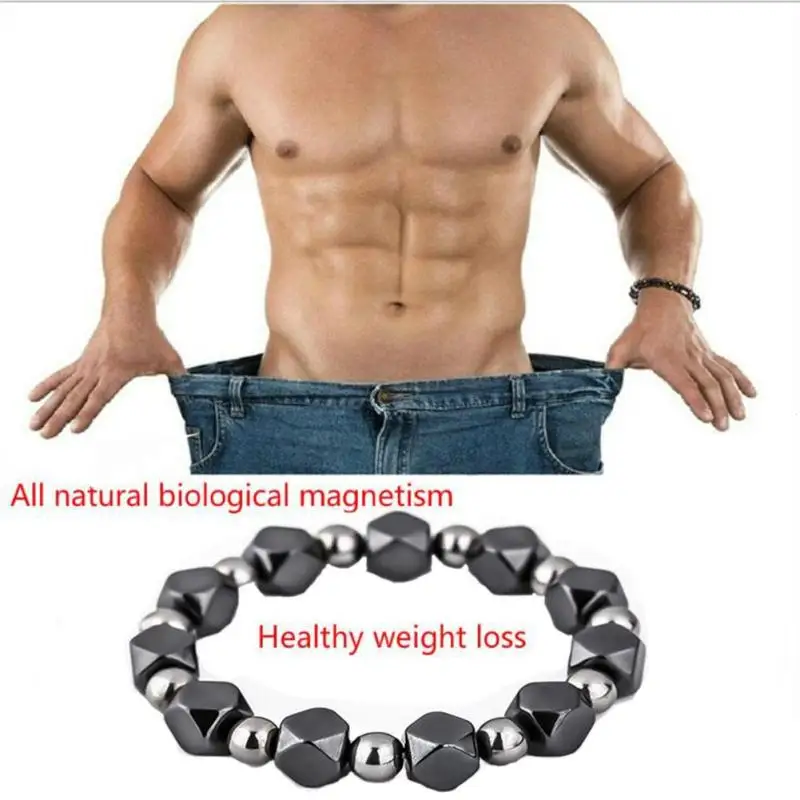 Slimming Products Magnetic Bracelet Anion Black Stone Therapy Hematite Magnet Weight Loss Stimulating Acupoints L3 | Красота и