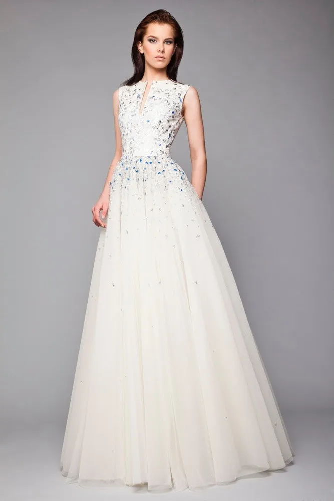 

Homemade sexy Made of the real image of the crystal beads intermittently long chiffon Festa dress formal dress YU4587 women