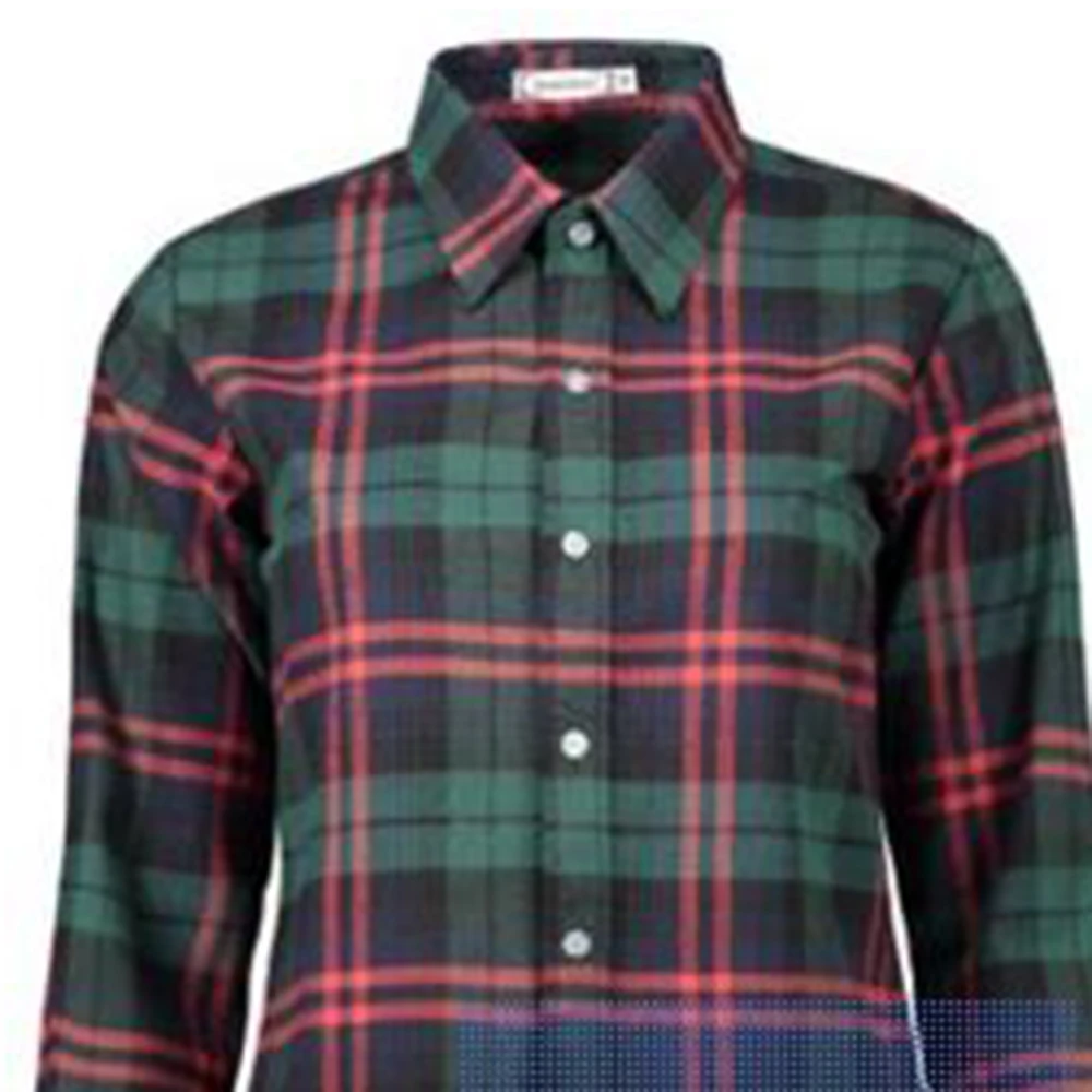 Women Plaid Blouse Shirt 2018 Autumn Large Sizes 5XL Cotton Green Long Sleeve Office Ladies Casual Straight Oversized Blouses |