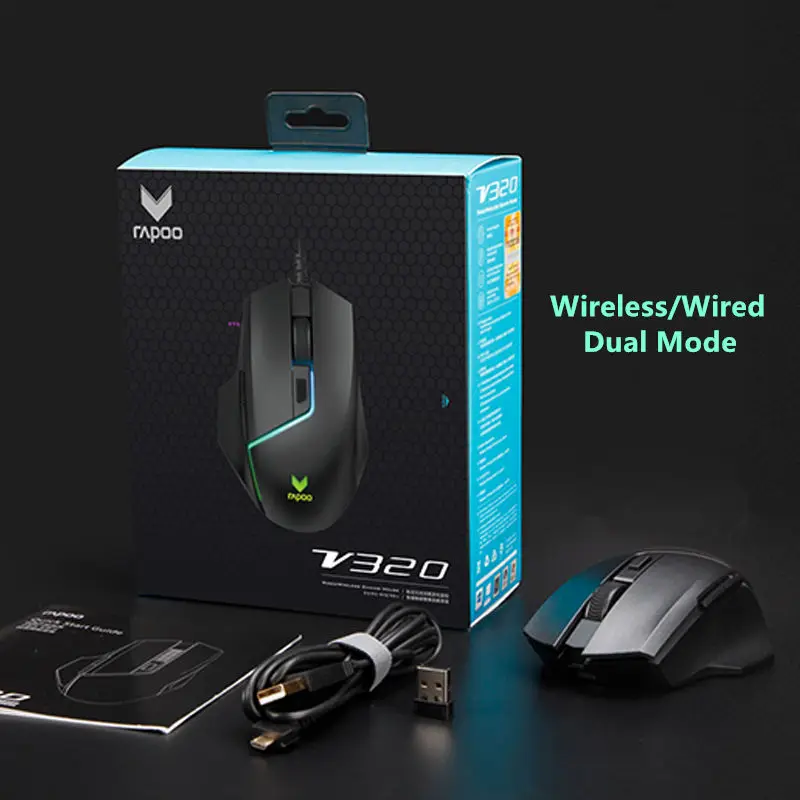 Игровая мышь Rapoo V320 PMW3325 с двойным режимом проводная и беспроводная компьютерная