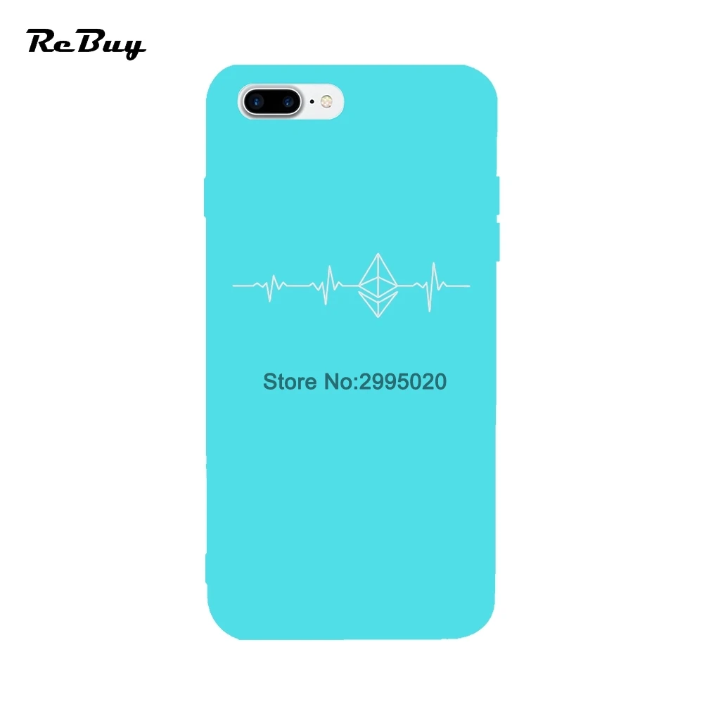 Ethereum Heartbeat Soft TPU Colorful Cover For iPhone Case 6 6S 7 8 X Plus Phone |