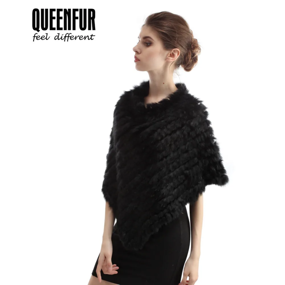 Новинка 2017 года качество пончо с натуральным кроличьим мехом Новые Настоящее