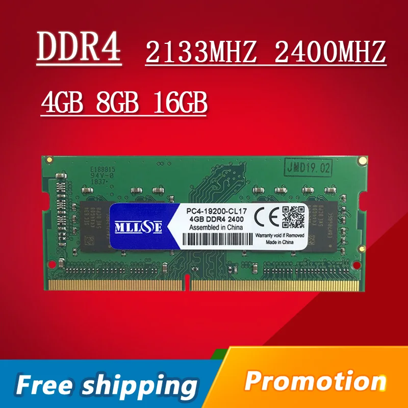 MLLSE Ram 4GB 8GB 16GB DDR4 2133Mhz 2400Mhz 2133 2400 DDR 4 DDR4 8GB Memory Ram Memoria sdram sodimm Laptop Notebook 4G 8G 16G
