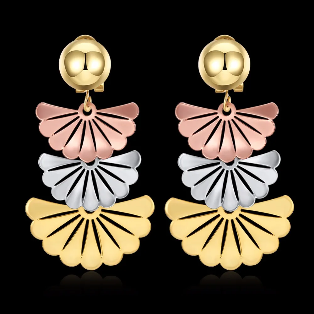 Новое поступление романтичные женские серьги в форме веера серьги-капли большие