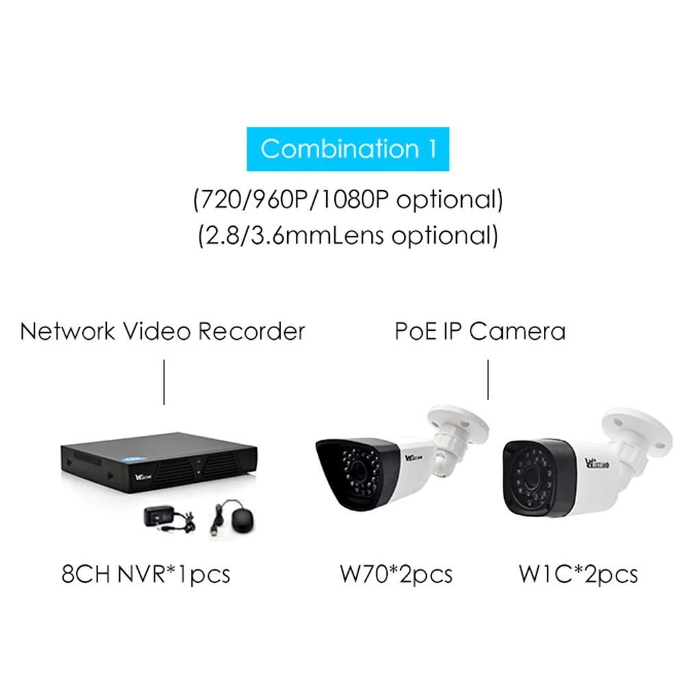 Wistino POE IP CCTV Камера xmeye 8ch NVR Наборы 720 P 960 1080 наружного наблюдения видео