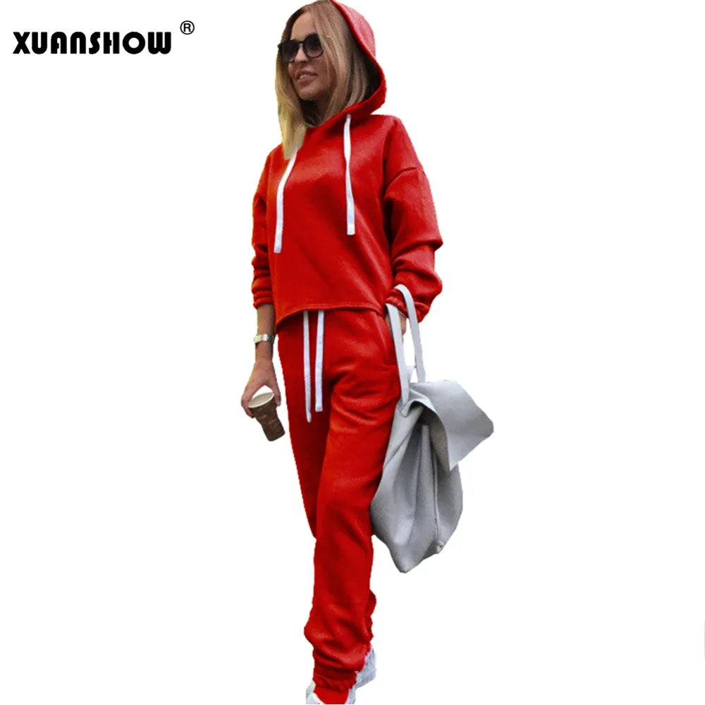 XUANSHOW 2020 осень зима ассиметричные однотонные женские наряды толстовки с длинным