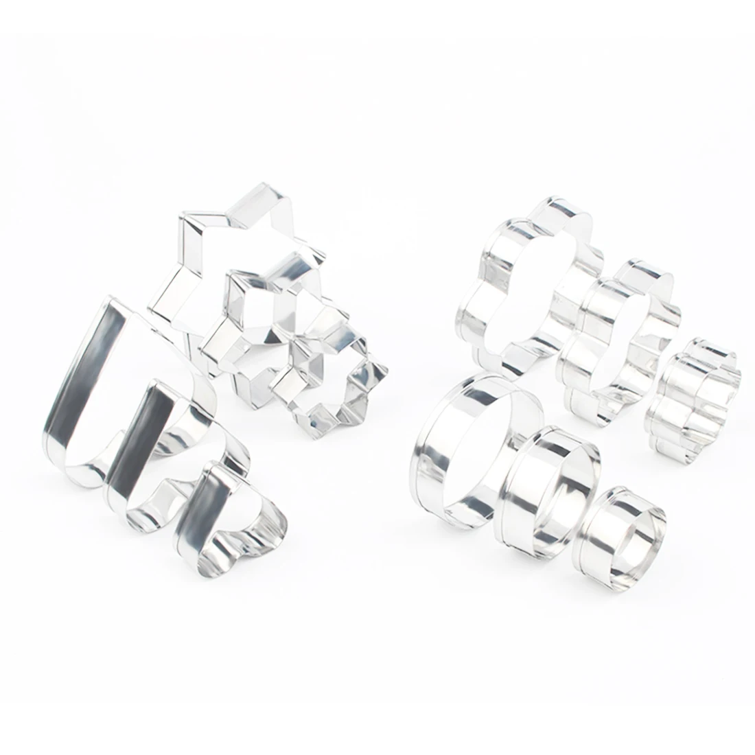 12 шт./компл. металлические звездочки в форме сердца резаки для печенья инструмент