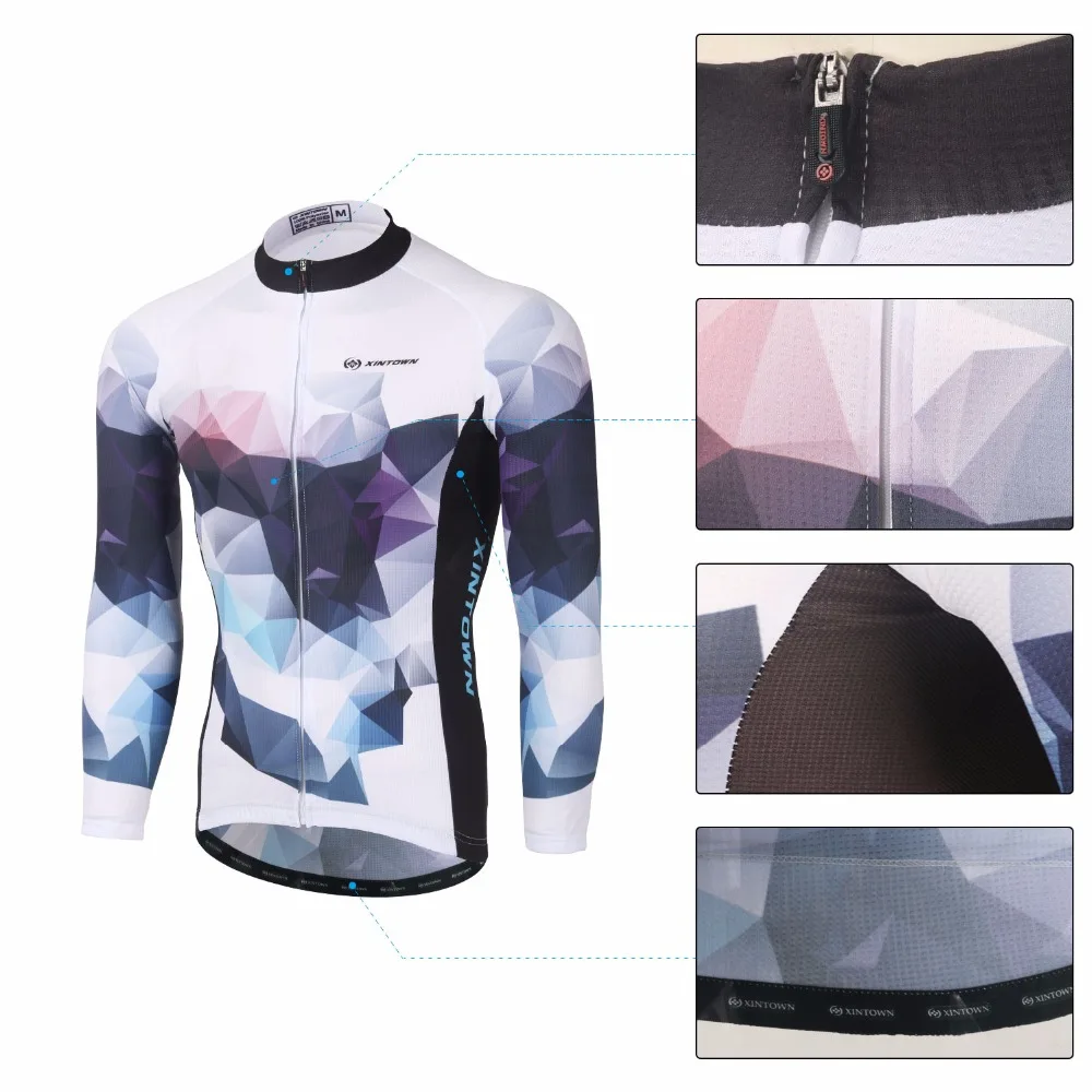 

Autumn Cycling Clothes Suit for Men Breathable Quick-drying Anti-sweat Long Sleeve Bicycle Riding Cycling Jersey + Pants Set