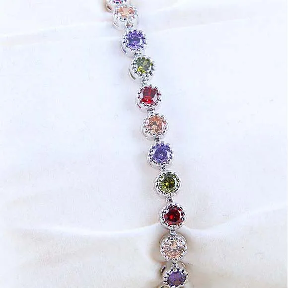 

Colorful round quality zircon inlaid bracelet