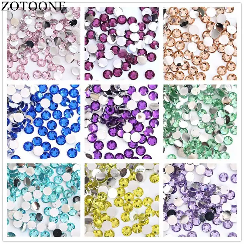 ZOTOONE 2-6 мм 1000 шт. разноцветные полимерные Плоские наклейки для пришивания стразы