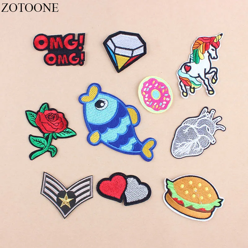 ZOTOONE WOW набор патчей с буквами мультфильмов Дешевые Вышитые милые патчи утюгом на
