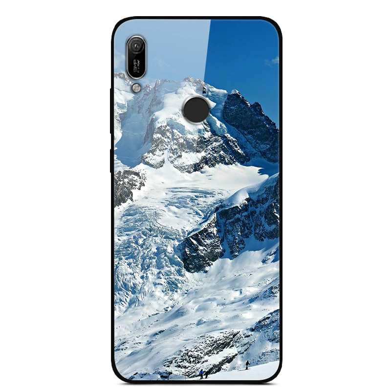 Для huawei Y6 Prime чехол из закаленного стекла чехол твердая задняя крышка чехол для телефона для huawei Y6 Y6 Prime TPU бампер чехол s