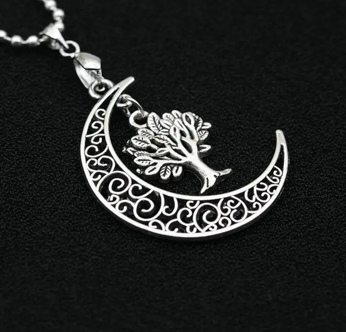 Древо жизни и полумесяц Подвески Воротник Колье-чокер ожерелье с подвеской