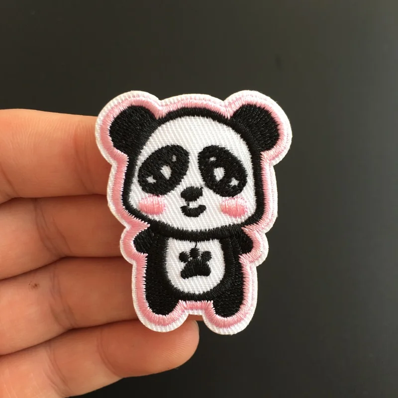 Нашивки с пандой из мультфильма 4x5 см вышитые железные Аппликации нашивки на