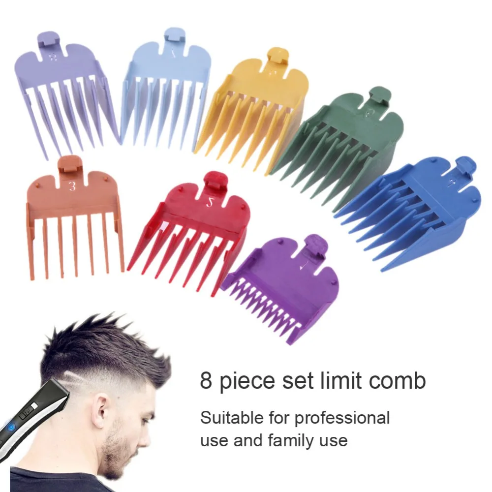 8 Sizes Colored Limit Comb Guide Attachment Set Haircutting Tools for Electric Hair Clipper Shaver | Красота и здоровье