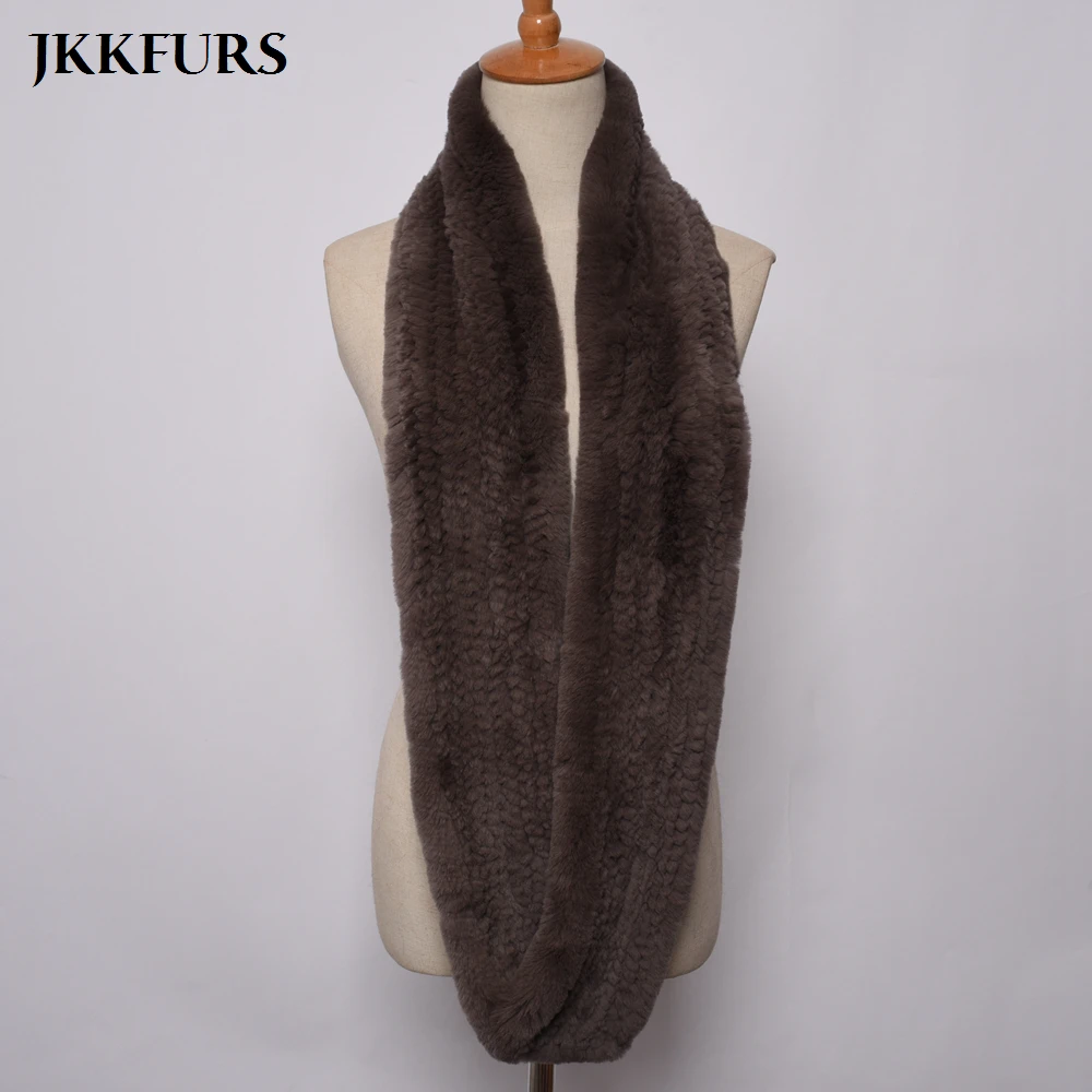 Женский Настоящий мех кролика длинный шарф из натурального пушистого меха