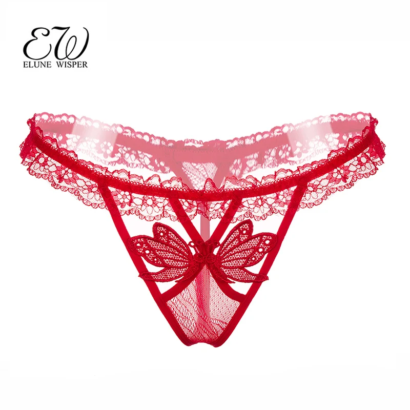 EW Sexy Panties women Underwear Lace Transparent G-string Thong Embroidery Hollow Out Women's Lingerie hot erotic |