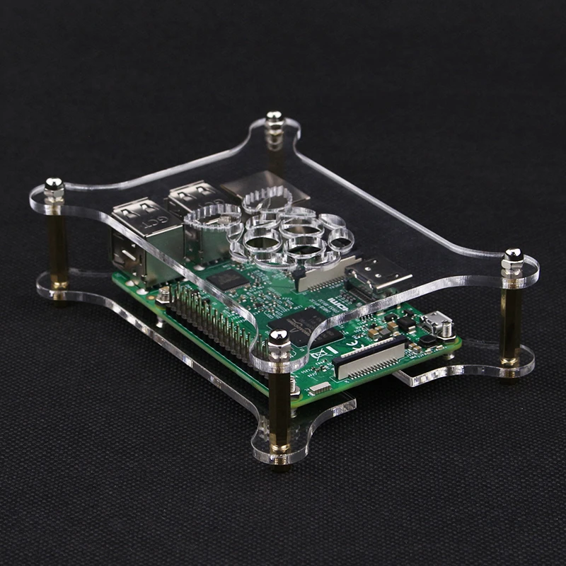 Акриловый чехол для Raspberry Pi 4 прозрачный с логотипом совместимый 3 Model B 3B Plus|case with