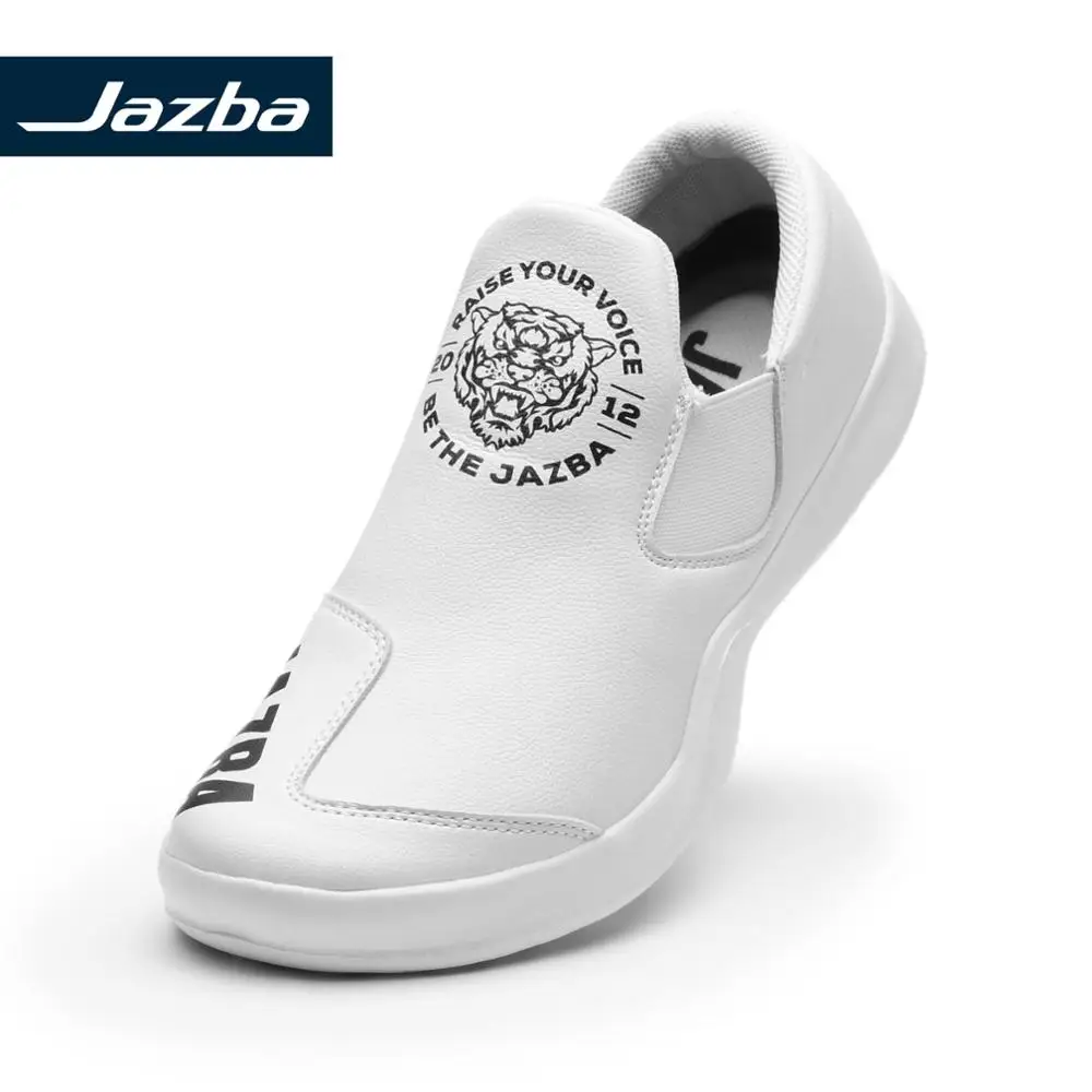 Мужские кожаные кроссовки Jazba RUTBA белые и черные без шнуровки легкие мягкие для