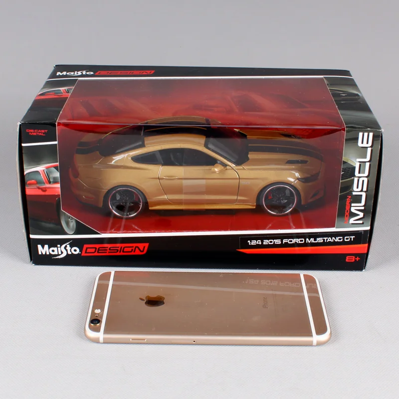 Maisto 1:24 2015 Mustang GT синий обувь золотистого и красного цветов автомобилей diecast для