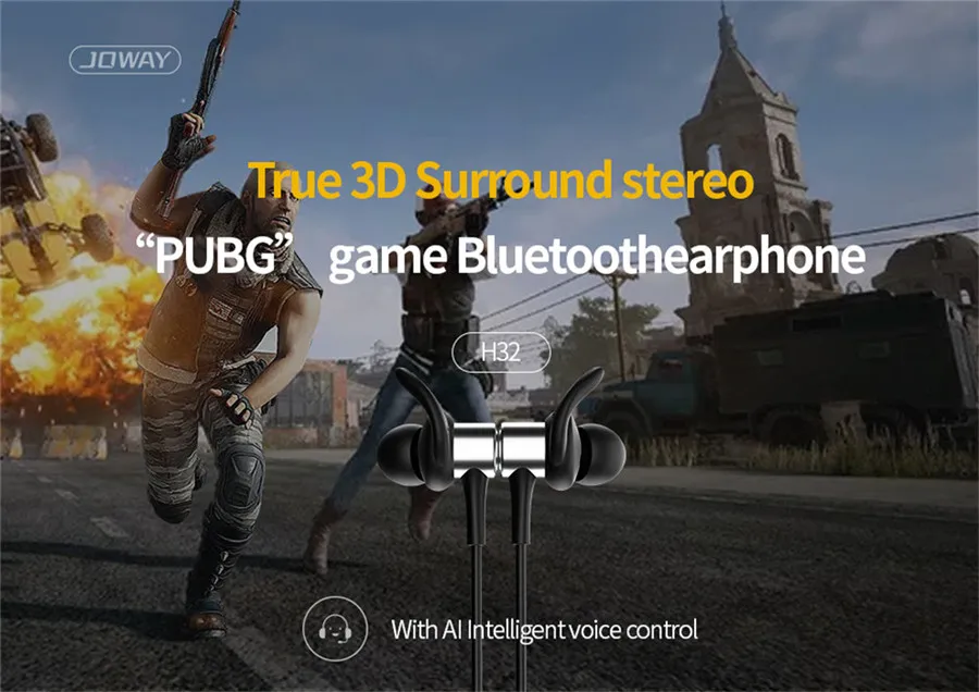 JOWAY H32 3D 360 объемные беспроводные Bluetooth наушники artifac Игры стерео бас PUBG Магнитная Спортивная гарнитура с микрофоном