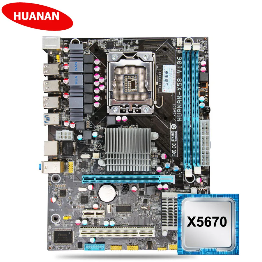 Новое поступление, материнская плата huanan Zhi X58, набор процессоров USB3.0 X58 LGA1366, материнская плата с процессором Intel Xeon X5670 2,93 ГГц, 2 года гарантии