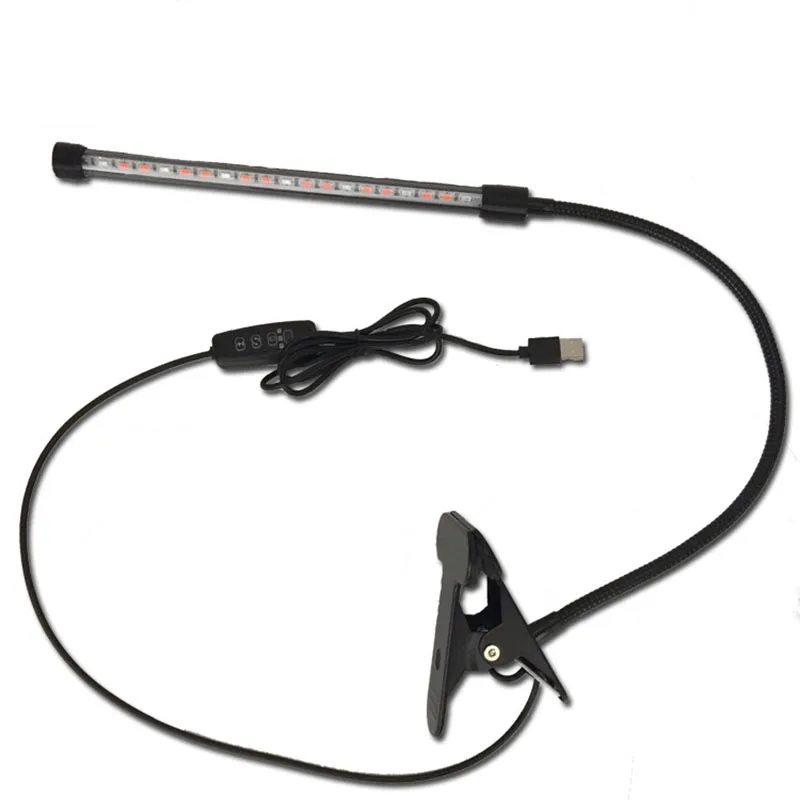 Полный спектр Светодиодная лампа для выращивания растений USB одна трубка