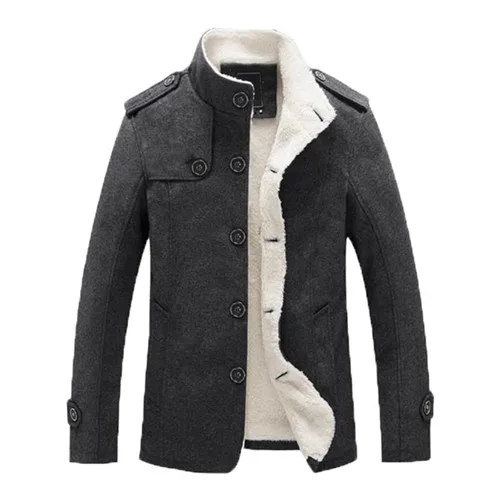 WISH190 Dark Grey Зимняя куртка из плотного флиса, мужская куртка-бомбер, мужская повседневная модная куртка, Мужская ветровка, новинка, уличная одежда, мужская верхняя одежда - Цвет: WISH190 Dark Grey