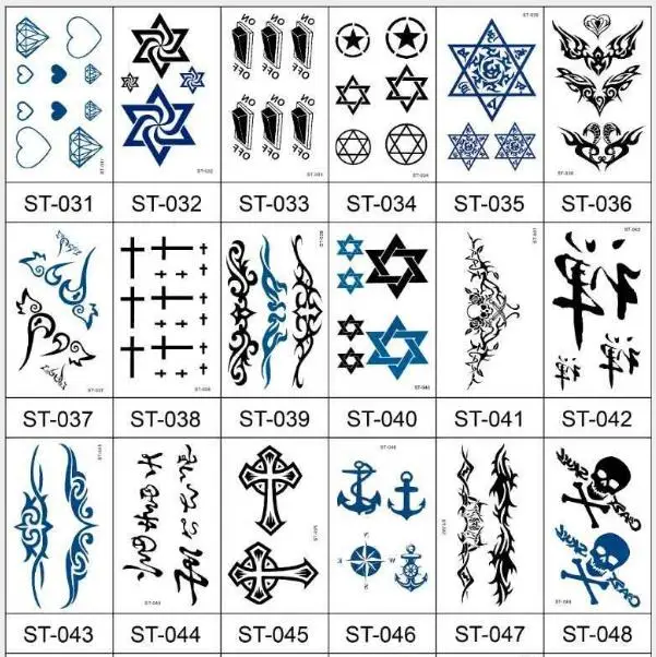 Оптовая продажа 600 видов мультяшной пасты цветы буквы тату классическая черная