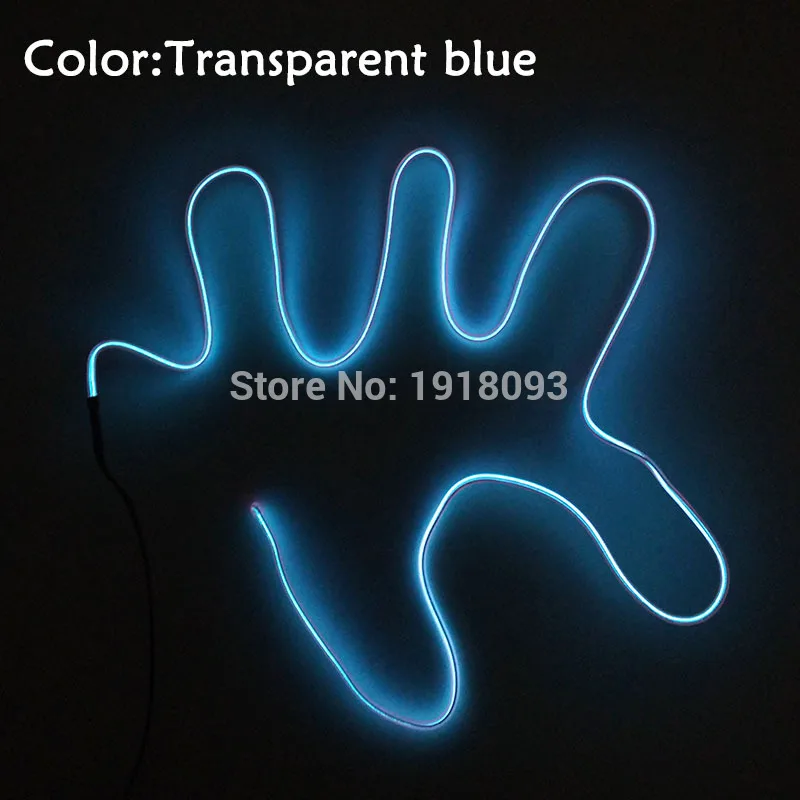 Transparent blue EL продукт 10 цветов Полужесткий EL провод светодиодный светильник неоновый светильник для творчества DIY светящаяся модель ручной работы - Испускаемый цвет: Transparent blue