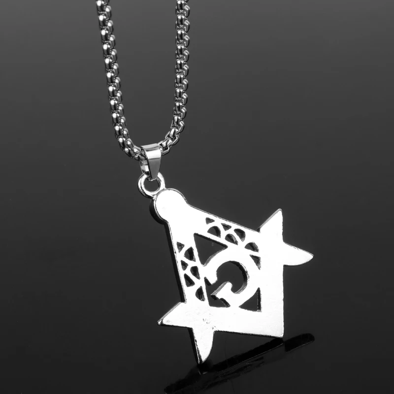 MQCHUN 2018 новые золотистые Серебристые ожерелья-масонские ожерелья Bling Compass G