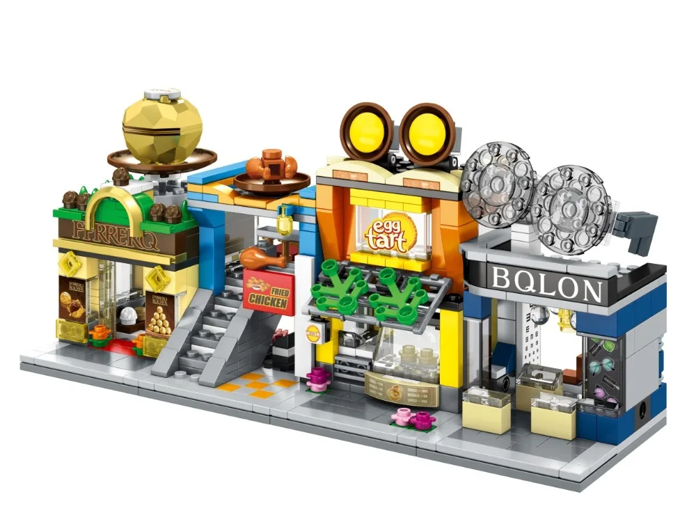 Блоки SEMBO Mini Shop DIY строительные блоки Micro street Store милые архитектурные обучающие