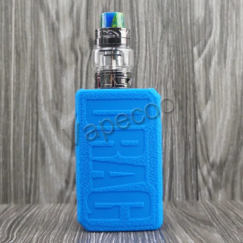 blue Чехол с текстурой для VOOPOO DRAG 2 177W TC BOX MOD, противоскользящий силиконовый чехол, кожный деколь, подходит для Vape VOOPOO DRAG V2 - Цвет: blue