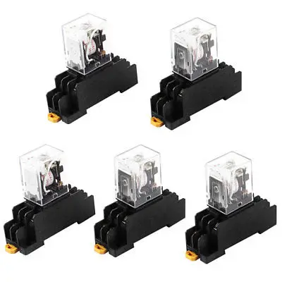HH52PL AC 220В Катушка DPDT 8Pin 35 мм DIN реле электромагнитной мощности 5 шт.