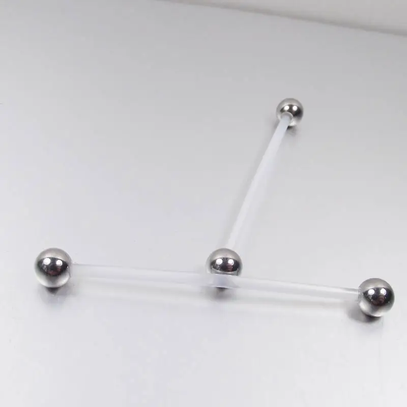 2 шт. PTFE Bio Flex 14 г гибкий мягкий прозрачный Язык Штанга Кольцо из нержавеющей стали мяч беременность тело пирсинг ювелирные изделия