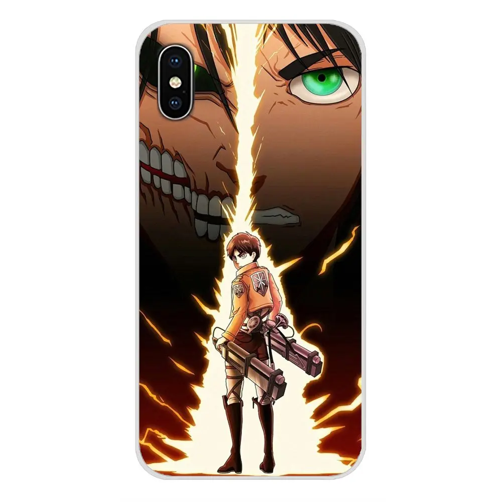 Аниме японская атака на Титанов аксессуары чехлы для телефонов Apple iPhone X XR XS MAX 4 4S 5