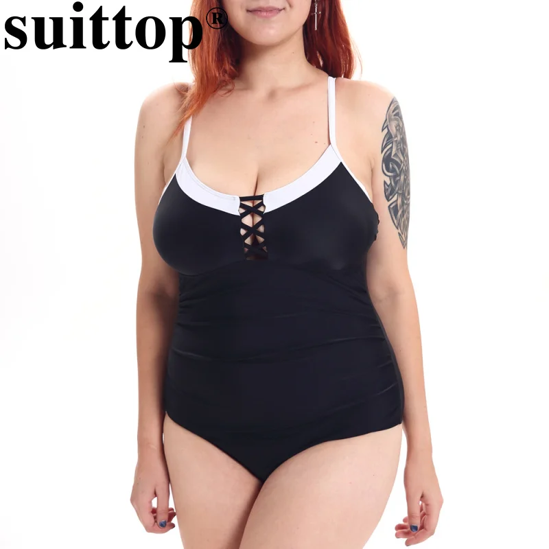 Suittop 2018 новый толчок вверх Одна деталь купальник плюс Размеры лоскутное бикини