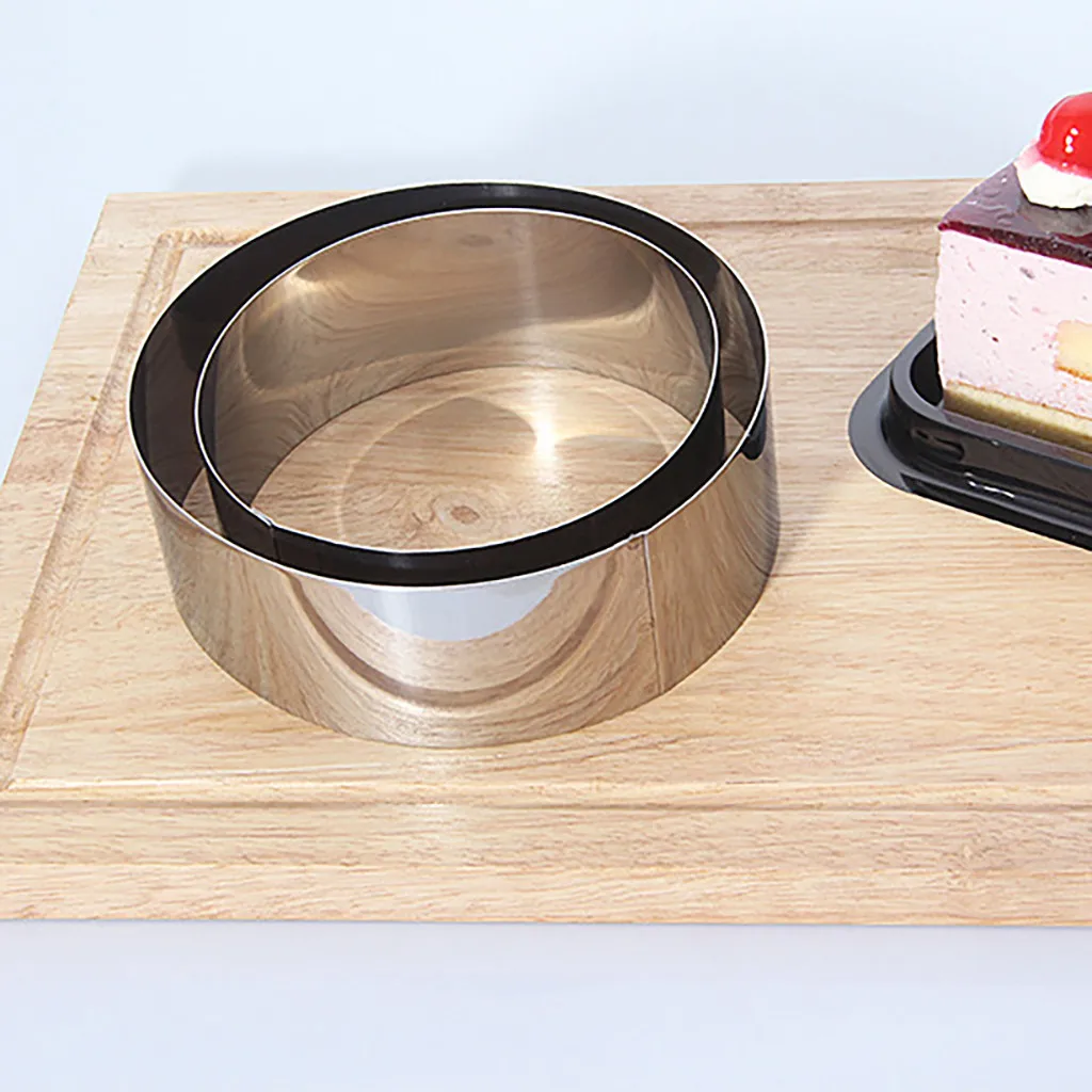 

6pcs Round Stainless Steel Cake Mousse Pastry Mini Baking Ring Mold With Pusher Bakeware For Breakfast Making Moulds Kitchen