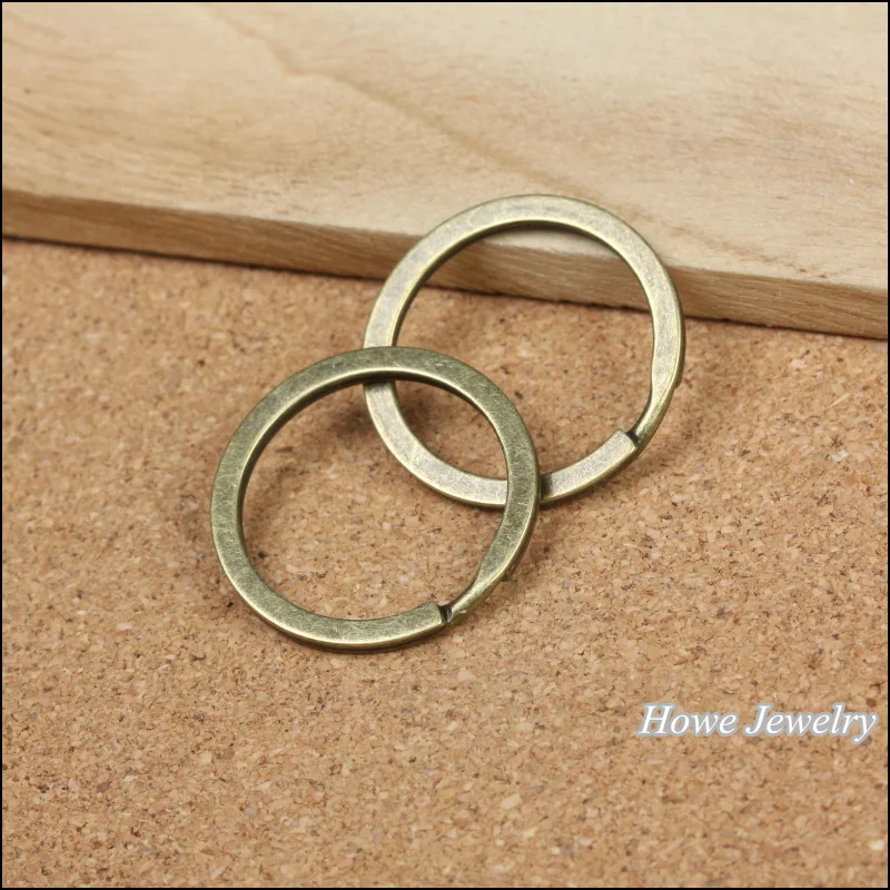 50 шт. Круглый держатель для ключей 30 х30х2 мм|antique bronze|split ringsring split |
