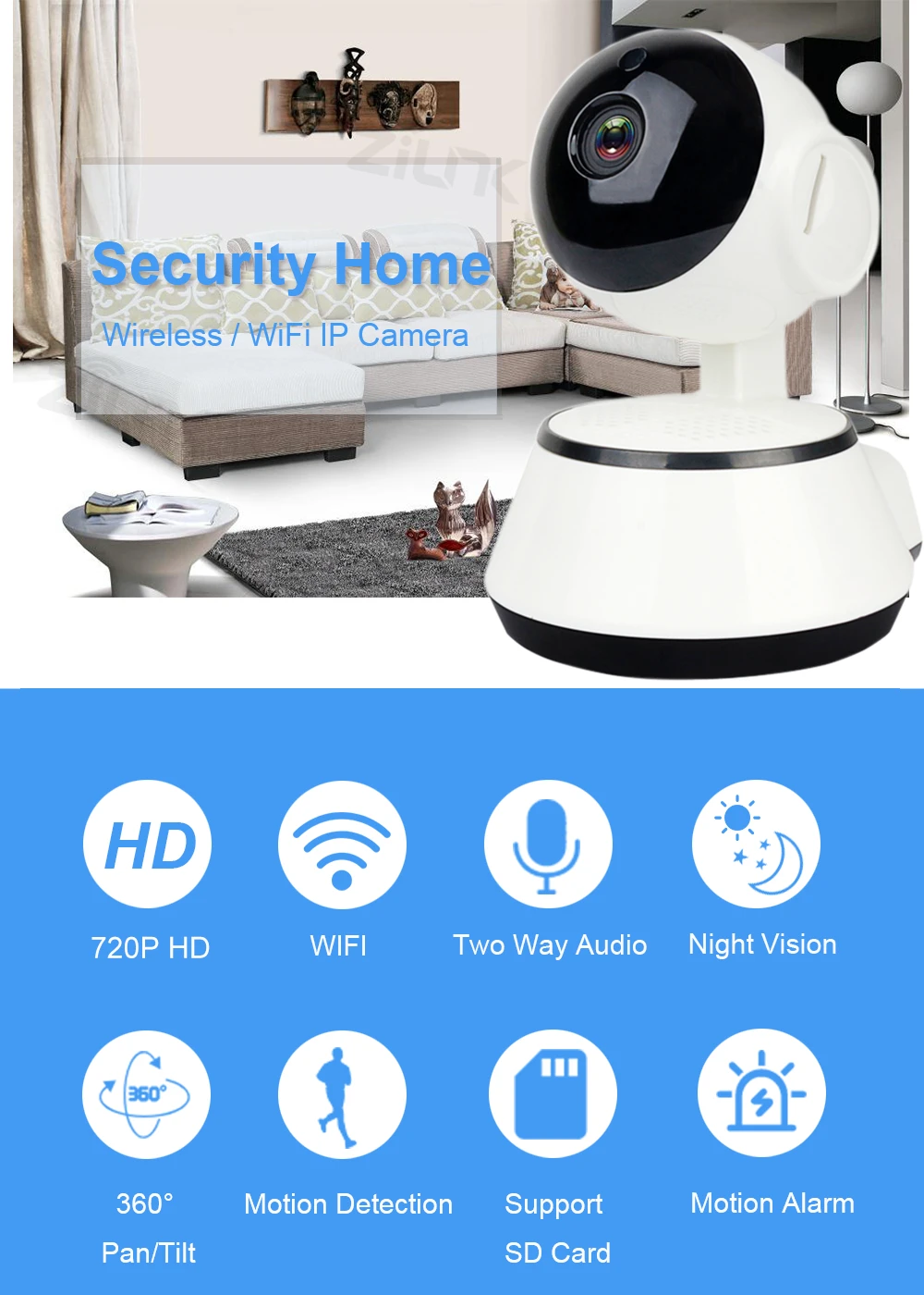 Мини-камера безопасности, Wifi, IP камера, домашняя, беспроводная, Smart HD 720 P, камера видеонаблюдения, двухсторонняя, аудио, SD карта, детский монитор, CCTV P2P iCSee