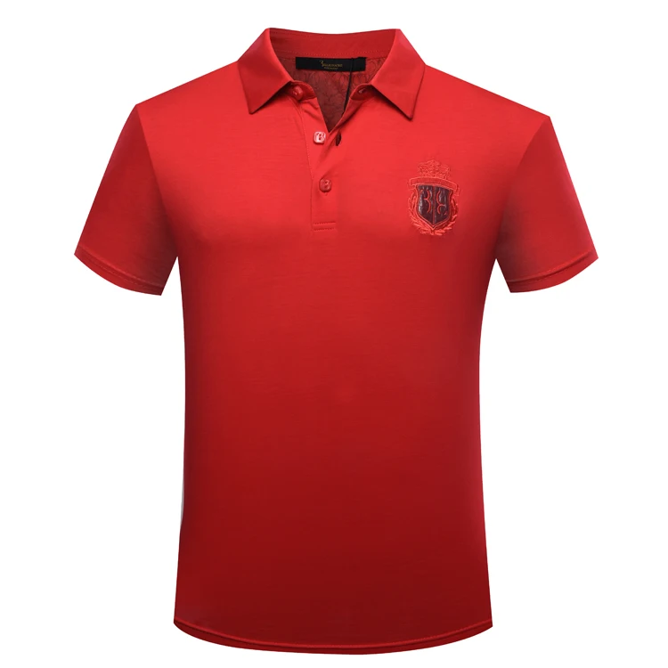 Футболка мужская с отложным воротником из дышащей ткани вышивкой|t shirt men|shark t