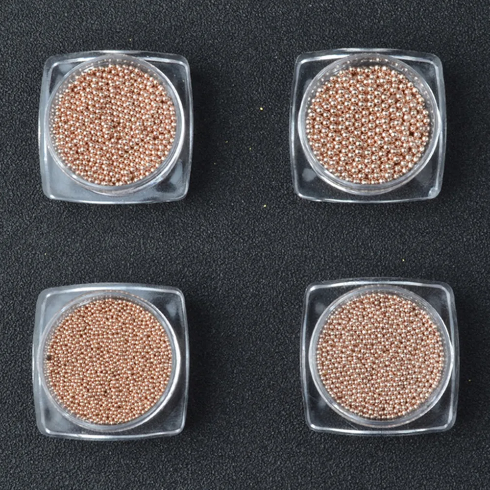 1 коробка розовая Золотая Икра для маникюра ногтевого дизайна мини шарики стразы