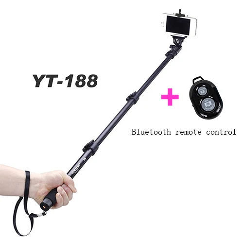 Yunteng 188 все цифровые SLR DSLR камеры Смартфон Мобильные телефоны портативный выдвижной Ручной Телескопический монопод - Цвет: Remote control