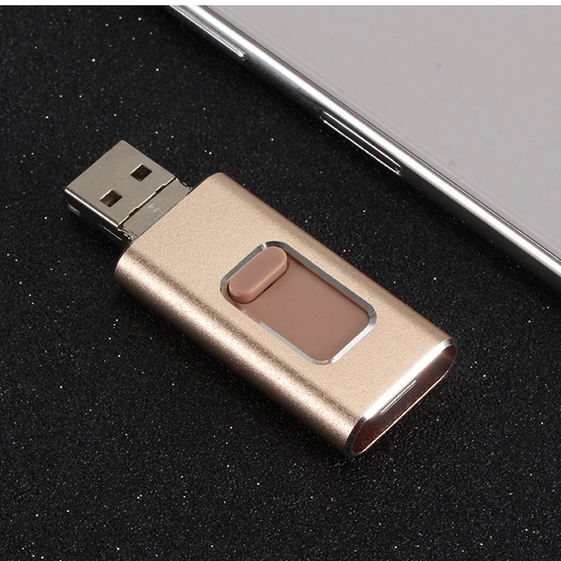 BRU 16G32G64G128G 4в1 OTG USB флеш накопитель для iPhone5s/6/6plus/7/8/X/XR IOS Android type C Флешка
