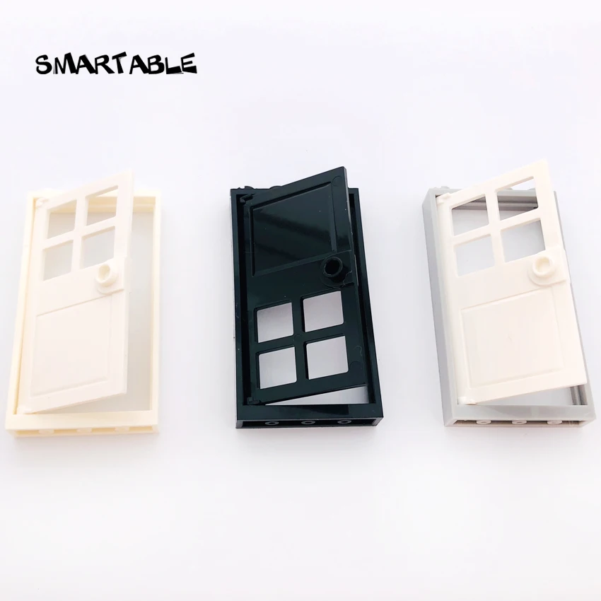 Умная оконная дверная рама 1x4x6 строительные блоки MOC части со стеклянными игрушками для детей дом совместим все бренды город 20 шт./лот