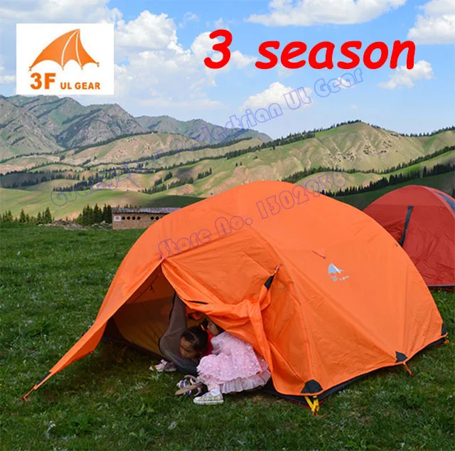 3F снаряжение Sunsky 210T 3 сезона человека 2 слоя PU покрытие палатка с алюминиевым