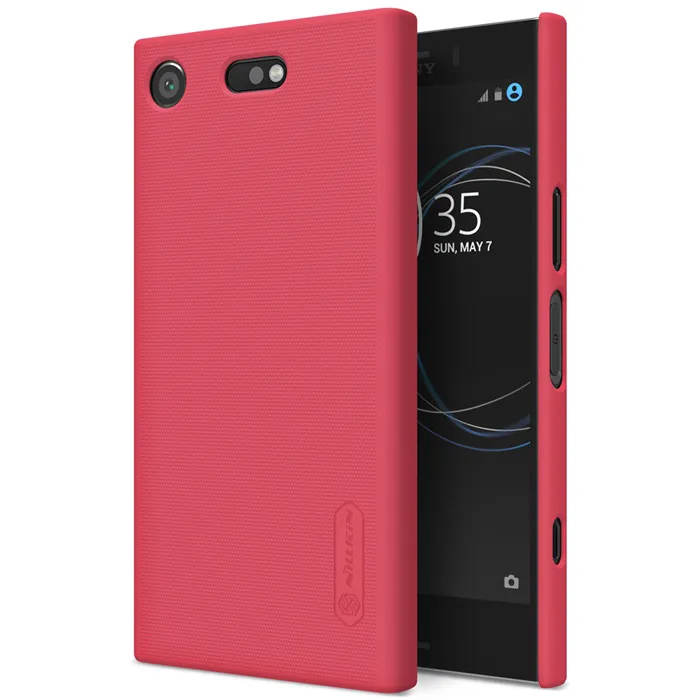 NILLKIN супер матовый защитный чехол для sony Xperia XZ1 Compact PC пластиковая жесткая задняя крышка с защитой экрана для XZ1 Compact - Цвет: Красный