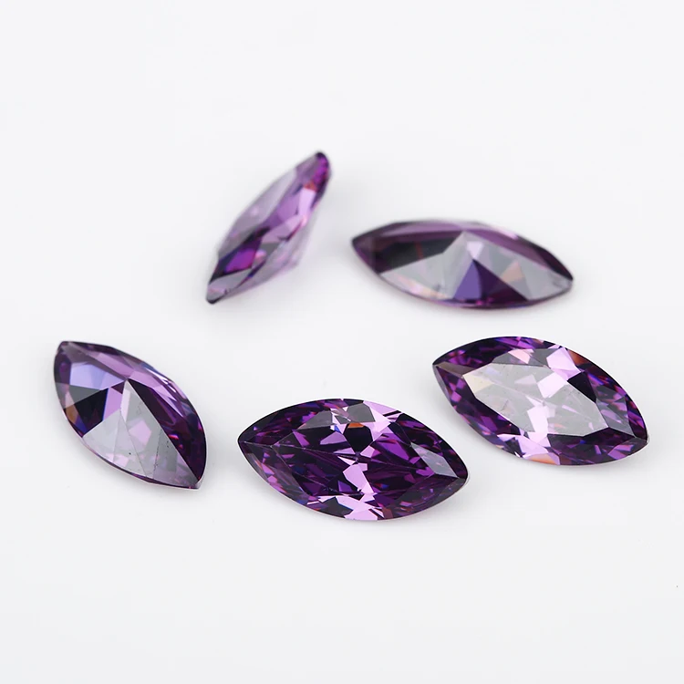 

1.5x3-10x20mm Marquise Shape 5A Dark Purple CZ Stone Synthetic Gems Cubic Zirconia Beads For Jewelry